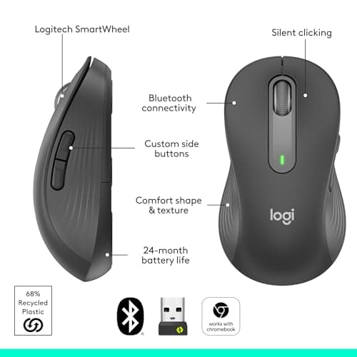 Logitech Signature M650 L Bluetooth Wireless Wired Optical Mouse image