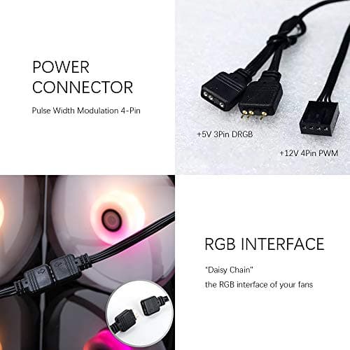 Bitspower Notos 120mm Black / White PWM Addressable RGB 5-Pack image