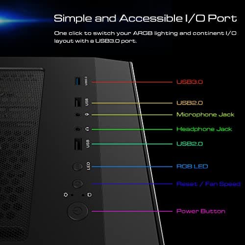 GAMDIAS APOLLO E2 ELITE ATX Mid Tower Black Tempered Glass Side Panel image