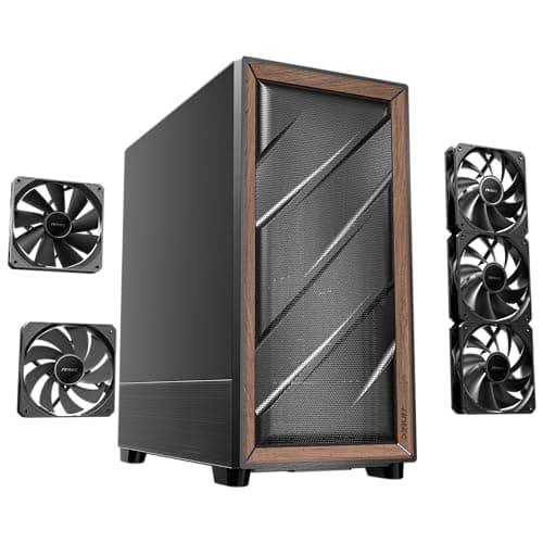 Antec FLUX SE ATX Mid Tower Black / Brown with Tempered Glass Side Panel and USB 3.2 Gen 2 Type-C USB 3.2 Gen 1 Type-A image