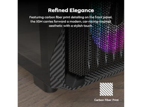 Montech X5M Micro ATX Mini Tower Black with Tempered Glass Side Panel image