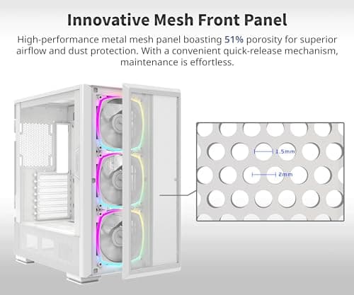 Montech SKY TWO GX ATX Mid Tower with Tempered Glass Side Panel - White image