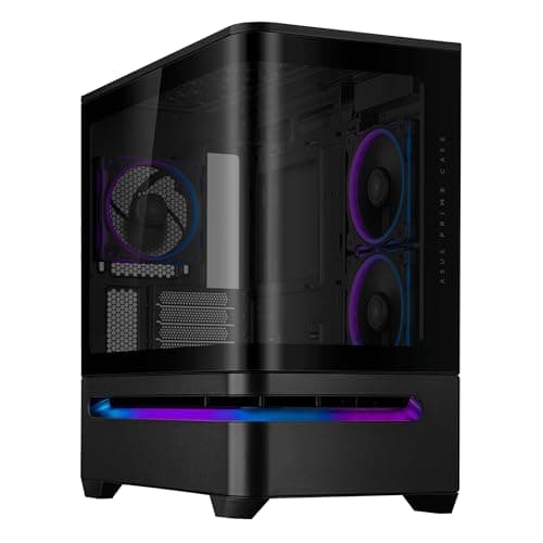 Asus Prime AP202 Micro ATX Mid Tower Black with Tempered Glass Side Panel and USB 3.2 Gen 2x2 Type-C, USB 3.2 Gen 1 Type-A image