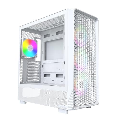 Montech X5 ATX Mid Tower White with Tempered Glass Side Panel and USB 3.2 Gen 2x2 Type-C, USB 3.2 Gen 1 Type-A, USB 2.0 Type-A image