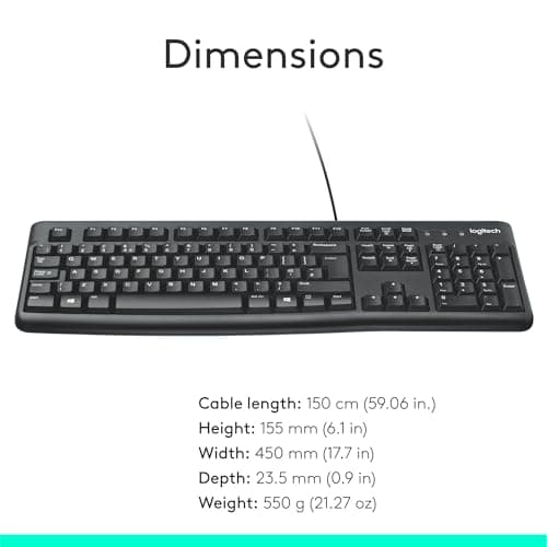 Logitech K120 UK Layout Wired Standard Keyboard image