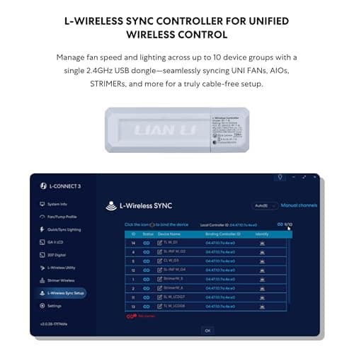 Lian Li UNI FAN CL 120mm Black Wireless 77.34 CFM PWM Addressable RGB 3-Pack image