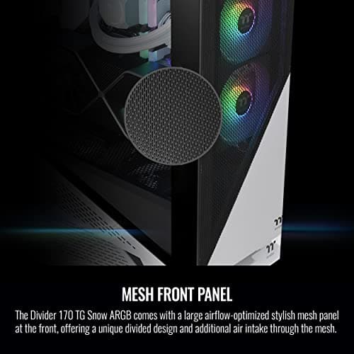 Thermaltake Divider 170 TG Snow ARGB Micro ATX Mid Tower White / Black Tempered Glass image