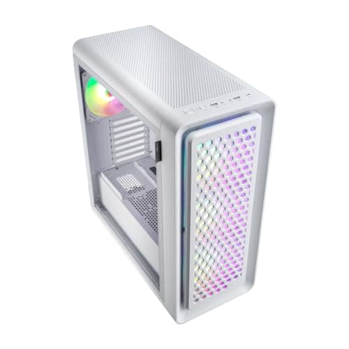FSP Group CUT593P ATX Full Tower White with Tempered Glass Side Panel, USB 3.2 Gen 2 Type-C USB 3.2 Gen 1 Type-A, and Dimensions 500 x 230 x 544 image