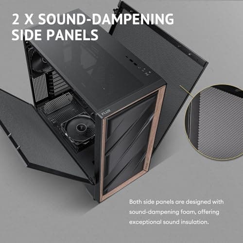 Antec FLUX SE ATX Mid Tower Black / Brown with Tempered Glass Side Panel and USB 3.2 Gen 2 Type-C USB 3.2 Gen 1 Type-A image