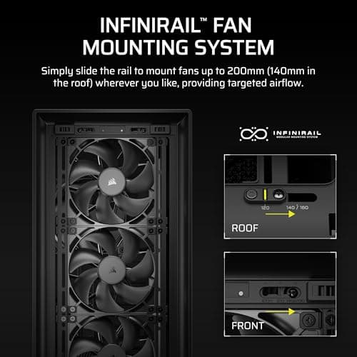Corsair FRAME 5000D RS ATX Mid Tower Black with Tempered Glass Side Panel and USB 3.2 Gen 2 Type-C, USB 3.2 Gen 1 Type-A image