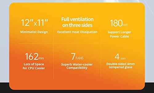 Geometric Future Model 6 ATX Mid Tower Black / Yellow with Tinted Tempered Glass Side Panel and USB 3.2 Gen 1 Type-A image