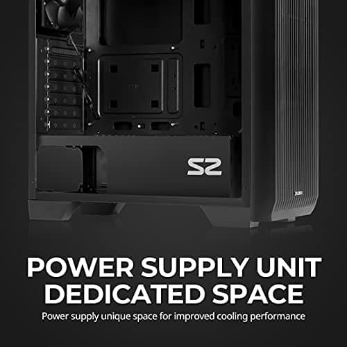 Zalman S2 ATX Mid Tower Black with Acrylic Side Panel and USB 3.2 Gen 1 Type-A, USB 2.0 Type-A image