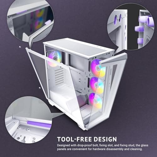 Antec C3 ARGB ATX Mid Tower White Tempered Glass Side Panel image