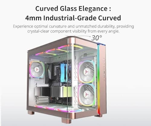 Montech KING 95 PRO ATX Mid Tower Pink Tempered Glass Side Panel, USB 3.2 Gen 2 Type-C, USB 3.2 Gen 1 Type-A image