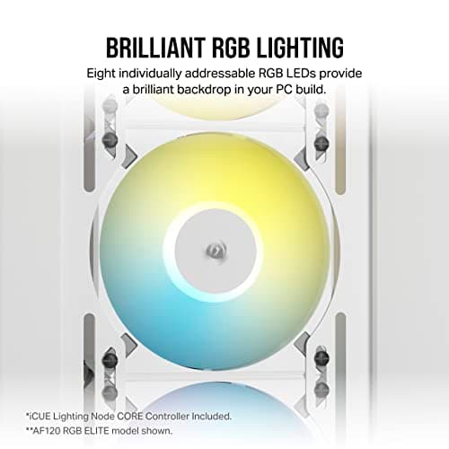 Corsair iCUE AF140 RGB ELITE 140mm White RGB PWM 2-Pack image