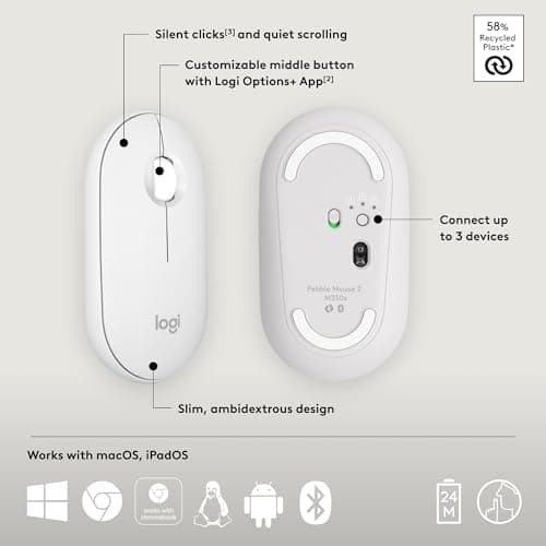 Logitech PEBBLE 2 M350S Wireless/Wired Optical Mouse image