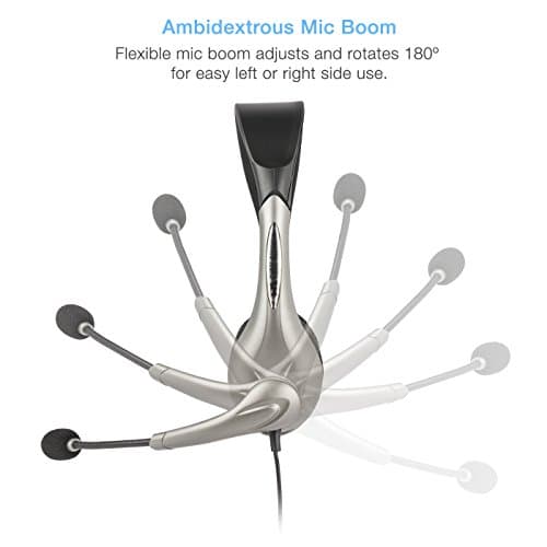 Cyber Acoustics AC-850 Closed-Back Wired Headphones (Black / Silver) image