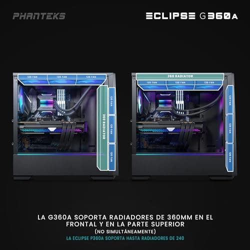 Phanteks Eclipse G360A ATX Mid Tower Black Tempered Glass Side Panel image