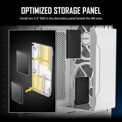 Antec NX416L ATX Mid Tower White Tempered Glass Side Panel image