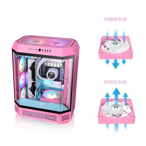 Thermaltake CT140 EX Reverse 140mm Pink ARGB Sync PWM 94.95 CFM 3-Pack image