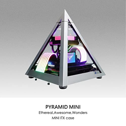 Azza Pyramid Mini 806 Mini-ITX Tower Silver / Black with Tempered Glass Side Panel and USB 3.2 Gen 1 Type-A image