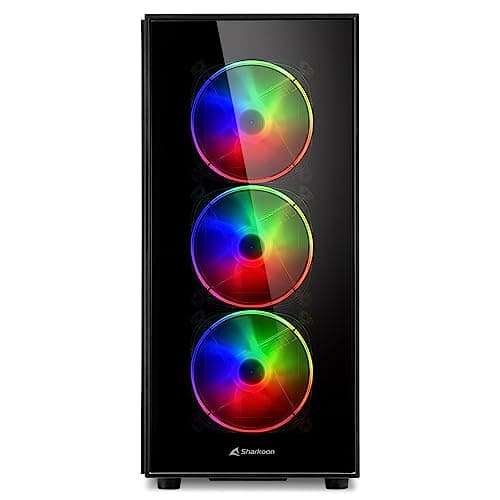 SHARKOON TG5 ATX Mid Tower Black / Red with Acrylic Side Panel and USB 3.2 Gen 1 Type-A, USB 2.0 Type-A Front Panel image
