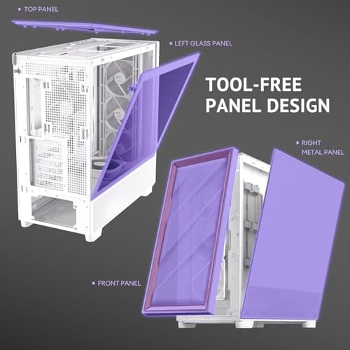 Antec FLUX ATX Mid Tower White / Brown with Tempered Glass Side Panel and USB 3.2 Gen 2 Type-C, USB 3.2 Gen 1 Type-A image