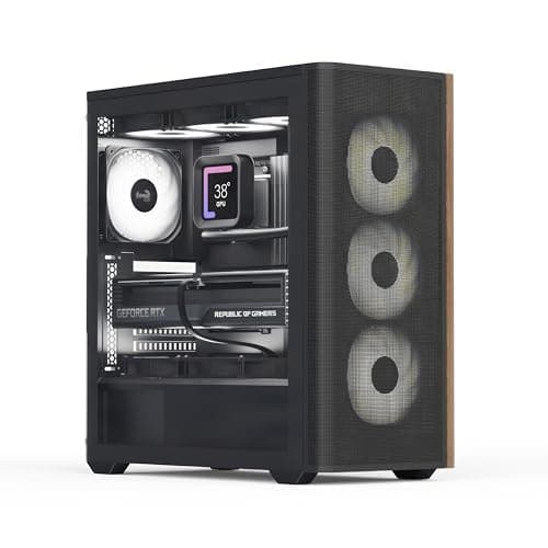 Aerocool D501A V2 ATX Mid Tower Black with Tempered Glass Side Panel and USB 3.2 Gen 2 Type-C, USB 3.2 Gen 1 Type-A image