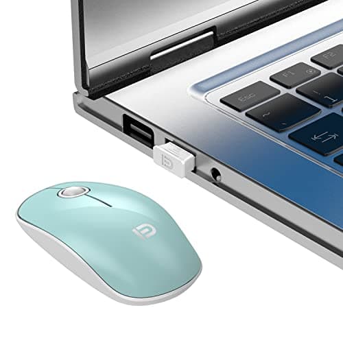 FD Wireless Mouse(Battery Included), V8 2.4G Slim Silent Travel Cordless Mouse Optical Mice with Nano Receiver for Laptop Computer PC MacBook Chromebook and Notebook (Mint Green) image