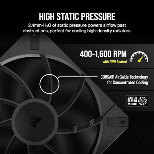 Corsair RS140 MAX 140mm Black PWM 104 CFM 2-Pack image