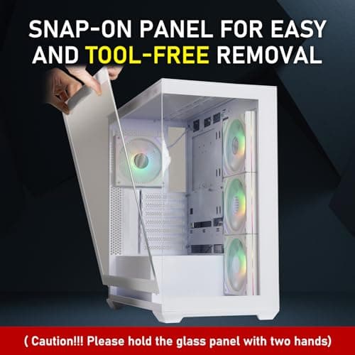 BitFenix CETO300 ATX Mid Tower White with Tempered Glass Side Panel and USB 3.2 Gen 2 Type-C USB 3.2 Gen 1 Type-A image