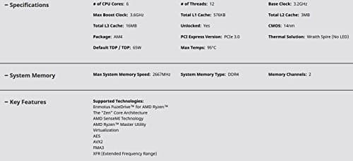 AMD Ryzen 5 1600 (14nm) 3.2 GHz 6-Core AM4 image