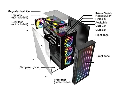 BGears b-Optillusion ATX Mid Tower Black Tempered Glass Side Panel image