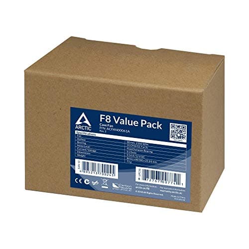 Arctic F8 - Value pack 80mm Standard Low Noise Case Fan Cooling, 5 Pack image