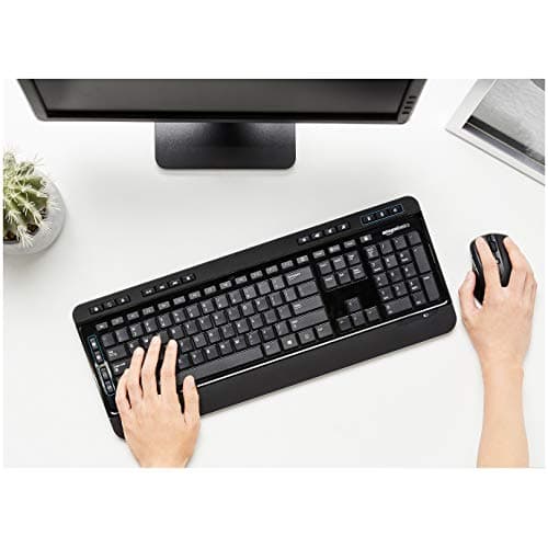 AmazonBasics Wireless Computer Keyboard and Mouse Combo - Full Size - US Layout (QWERTY) image