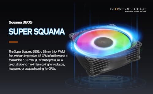 Geometric Future Squama 3805 120mm Black Addressable RGB PWM 115 CFM 1-Pack image