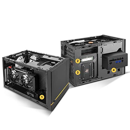 Silverstone SUGO 14 Mini-ITX Desktop Black / Yellow with USB 3.2 Gen 1 Type-A and USB 2.0 Type-A image