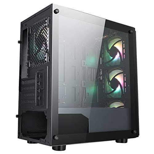 CiT Flash Micro ATX Mid Tower Black with Tempered Glass Side Panel and USB 3.2 Gen 1 Type-A, USB 2.0 Type-A image