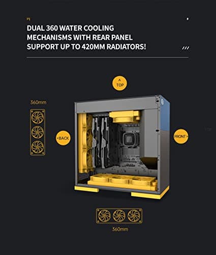 Geometric Future Model 8 ATX Mid Tower Black / Blue with Tinted Tempered Glass Side Panel and USB 3.2 Gen 2 Type-C, USB 3.2 Gen 1 Type-A, USB 2.0 Type-A image