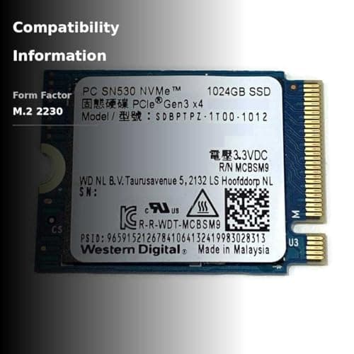 Western Digital SN530 1TB SSD M.2 2230 PCIe 3.0 NVMe image