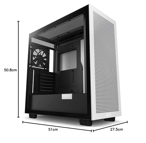NZXT H7 Flow (2022) ATX Mid Tower White / Black with Tempered Glass Side Panel and USB 3.2 Gen 2x2 Type-C, USB 3.2 Gen 1 Type-A image