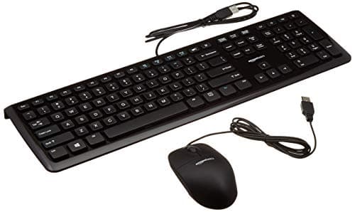 AmazonBasics USB Wired Computer Keyboard and Wired Mouse Bundle Pack image