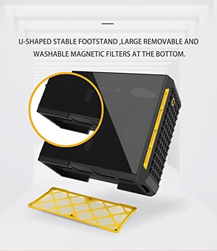 Geometric Future Model 6 ATX Mid Tower Black / Yellow with Tinted Tempered Glass Side Panel and USB 3.2 Gen 1 Type-A image