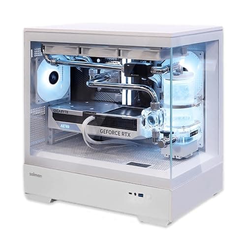 Zalman P30 Micro ATX Mini Tower White Tempered Glass Side Panel image
