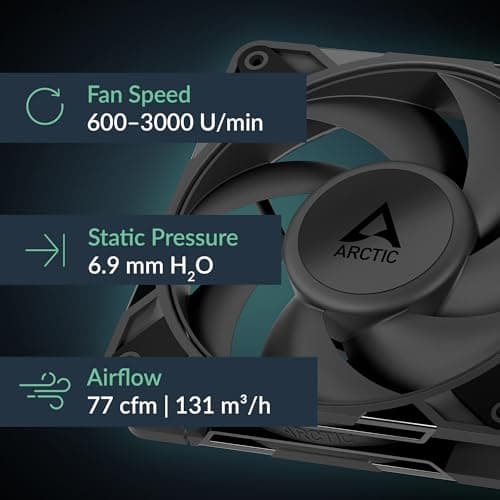 ARCTIC P12 Pro 120mm Black PWM 77 CFM image