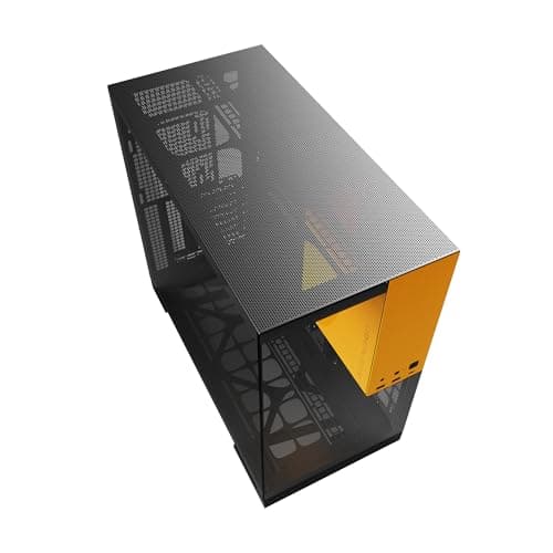 Geometric Future Model 5 ATX Mid Tower Black / Yellow Tempered Glass Side Panel, USB 3.2 Gen 2x2 Type-C, USB 3.2 Gen 1 Type-A image