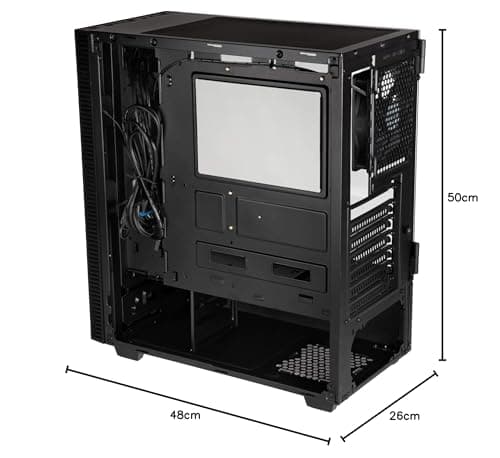 KOLINK Castle ATX Mid Tower Black Tempered Glass Side Panel, USB 3.2 Gen 1 Type-A, USB 2.0 Type-A image