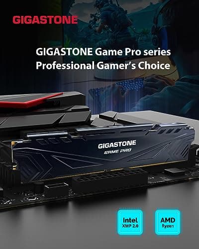 GIGASTONE Game PRO 16GB Kit (2x8GB) DDR4 3200MHz CL16 BLACK image
