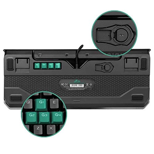 Mechanical Gaming Keyboard,Rii K61C USB Wired 104keys Anti-ghosting Mechanical Programmable Gaming Keyboard,Blue Switches with 3 Macro Keys,Red LED Illuminated Backlit for PC, Windows and Mac image