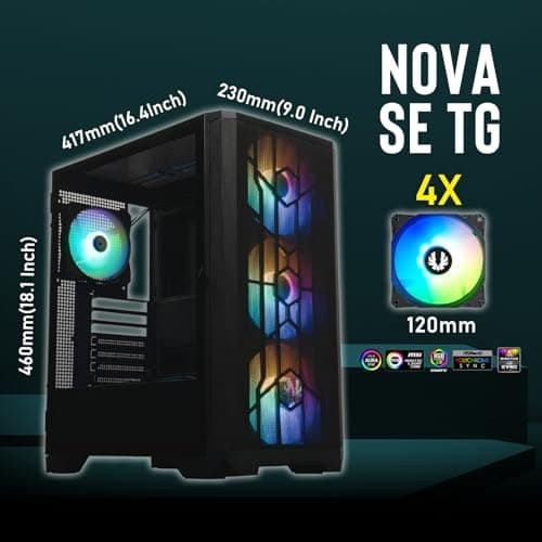 BitFenix Nova Mesh SE ATX Mid Tower Black Tempered Glass image